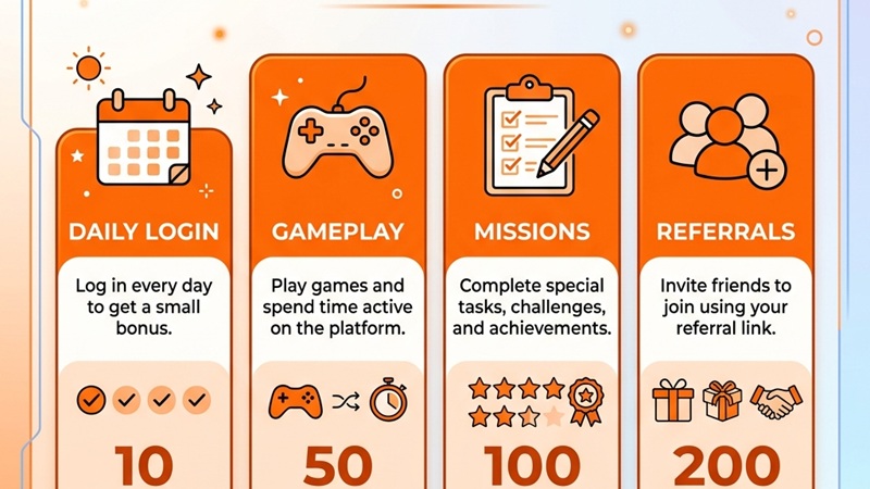 BingoPlus Earning Methods Infographic