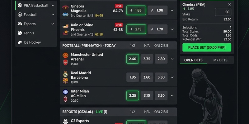 Casino E Sportsbook Interface